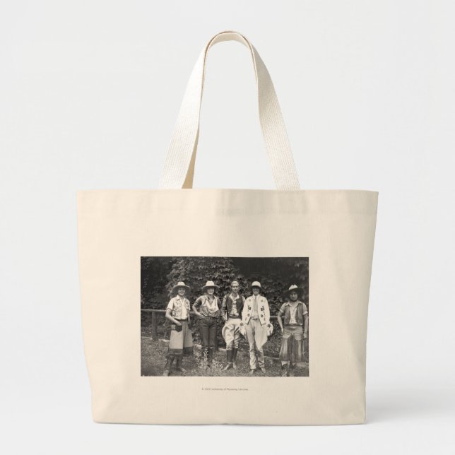 Five women at the dude ranch large tote bag (Front)