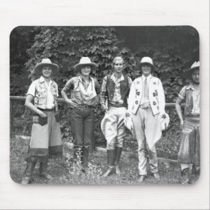 Five women at the dude ranch mouse mat