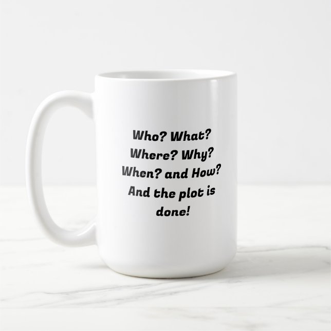 Five W's of writing. Coffee Mug (Left)