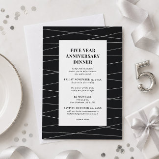 Five Year Anniversary Dinner Invitation