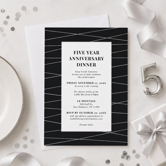 Five Year Anniversary Dinner Invitation (Creator Uploaded)