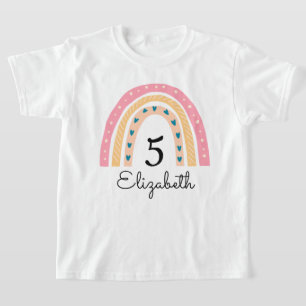 Five Year Old Birthday Personalised  With Name Age T-Shirt