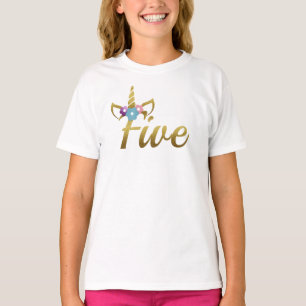 Five years old Unicorn Birthday Girl for Kids T-Shirt