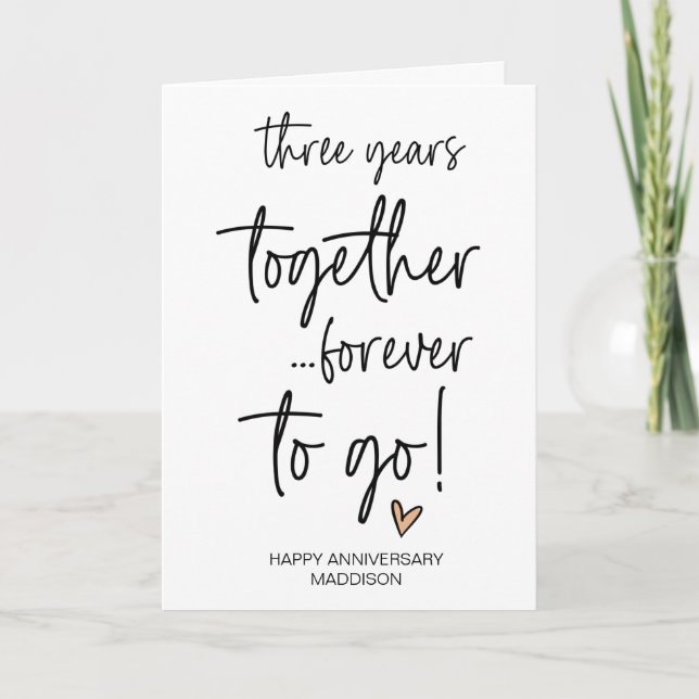Five Years Together Wedding Anniversary Husband Card (Front)