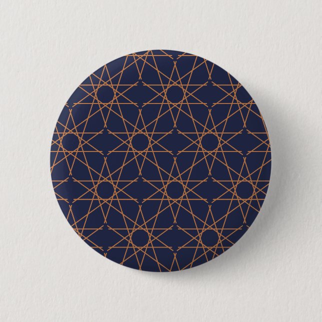 Fivefold Star Geometry Indigo Copper Button (Front)