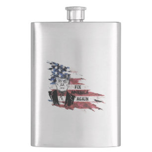 Fix America Again.Donald Trump. Hip Flask