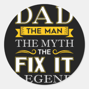 Fix It Dad Gifts Fathers Day Handy Man Classic Round Sticker