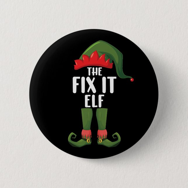Fix It Elf Family Matching Group Christmas  6 Cm Round Badge (Front)