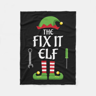 Fix It Elf Family Matching Group Christmas  Fleece Blanket