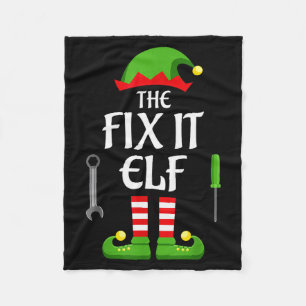 Fix It Elf Family Matching Group Christmas  Fleece Blanket