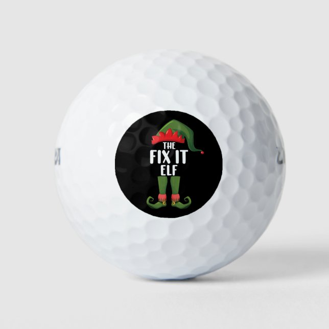 Fix It Elf Family Matching Group Christmas  Golf Balls (Front)