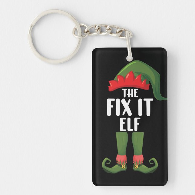Fix It Elf Family Matching Group Christmas  Key Ring (Front)