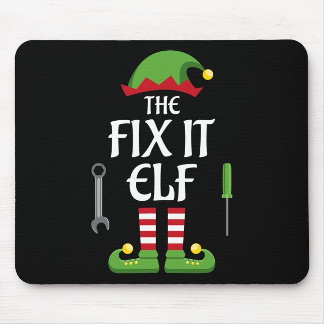 Fix It Elf Family Matching Group Christmas  Mouse Mat (Front)