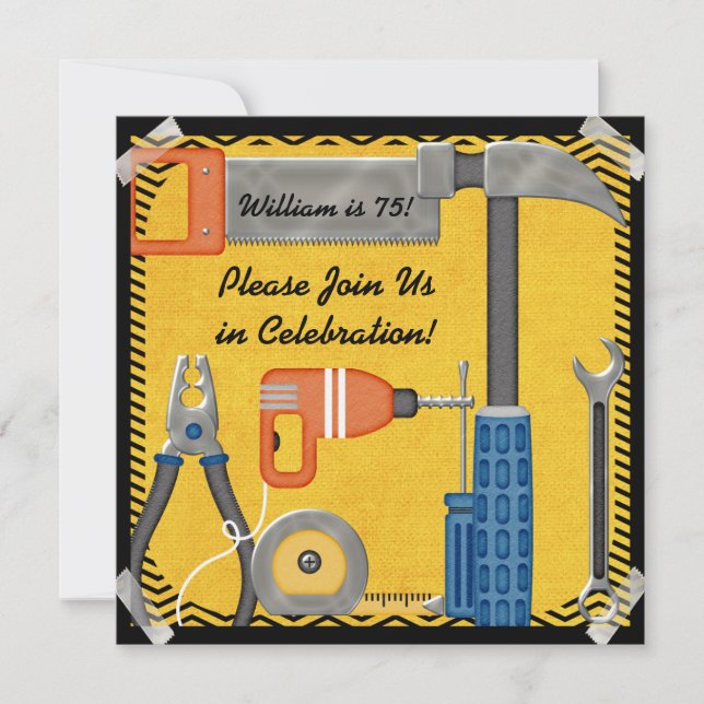 Fix-It Man Custom Birthday Invitations (Front)