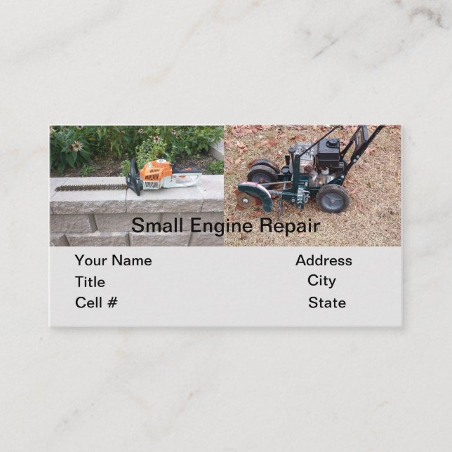 Fix Repair Hedge Trimmer edger gas motor Business Card (Front)