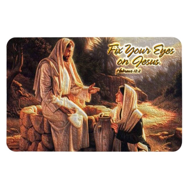 Fix Your Eyes on Jesus 1 Premium Magnet (Horizontal)
