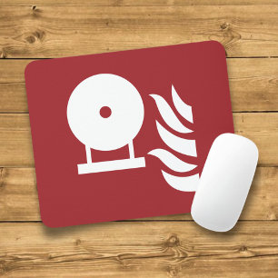Fixed Fire Extinguisher Bottle Safety Sign Mouse Mat