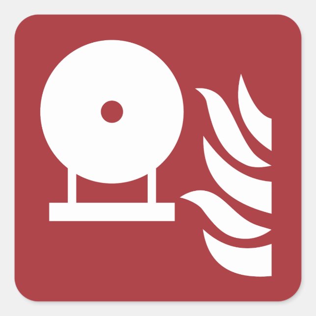 Fixed Fire Extinguisher Bottle Safety Sign Square Sticker (Front)