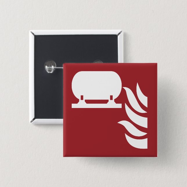 Fixed Fire Extinguisher Installation Safety Sign 15 Cm Square Badge (Front & Back)