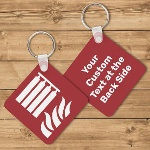 Fixed Fire Extinguishing Battery Safety Sign Key Ring