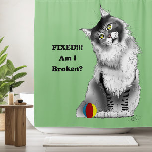 Fixed Kitty Shower Curtain