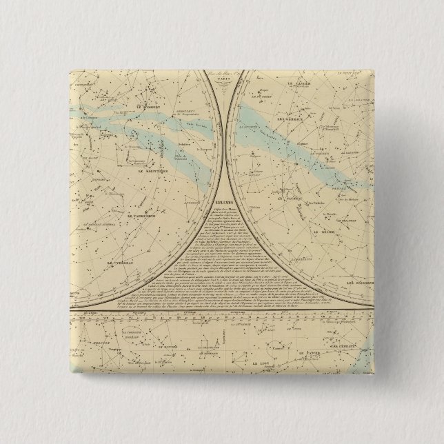 Fixed Stars map 15 Cm Square Badge (Front)