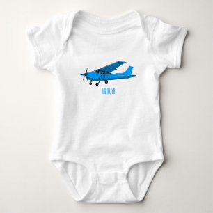 Fixed-wing aircraft cartoon illustration baby bodysuit