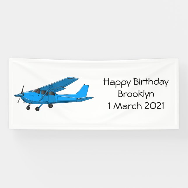Fixed-wing aircraft cartoon illustration banner (Horizontal)