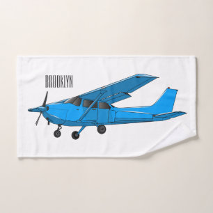 Fixed-wing aircraft cartoon illustration bath towel set