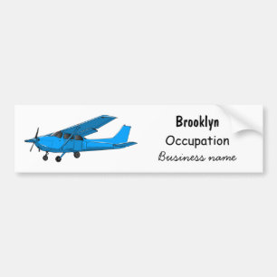 Fixed-wing aircraft cartoon illustration bumper sticker