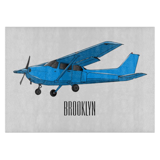 Fixed-wing aircraft cartoon illustration cutting board (Front)