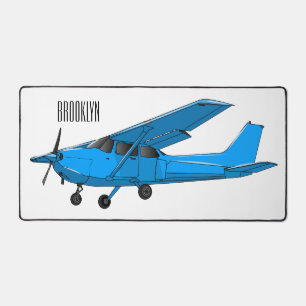 Fixed-wing aircraft cartoon illustration desk mat