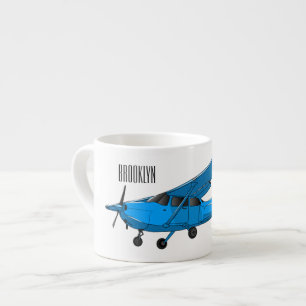 Fixed-wing aircraft cartoon illustration espresso cup