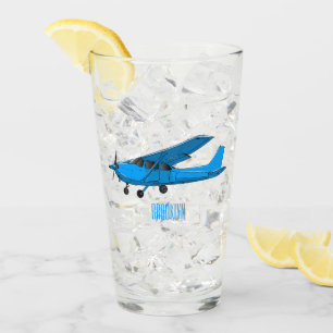 Fixed-wing aircraft cartoon illustration glass