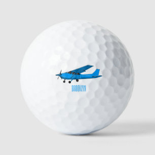 Fixed-wing aircraft cartoon illustration golf balls