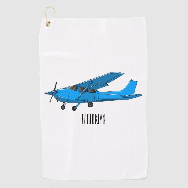 Fixed-wing aircraft cartoon illustration golf towel (Front)