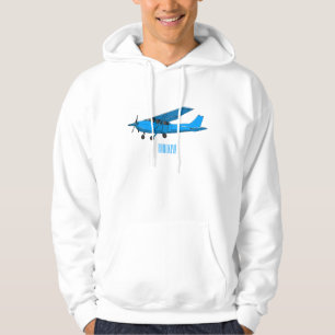 Fixed-wing aircraft cartoon illustration hoodie