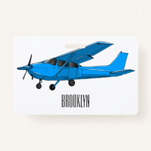 Fixed-wing aircraft cartoon illustration ID badge
