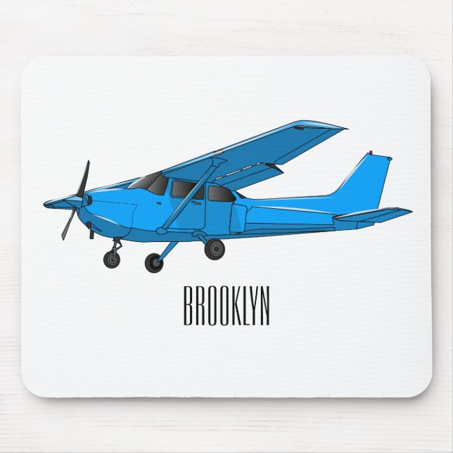 Fixed-wing aircraft cartoon illustration mouse mat (Front)