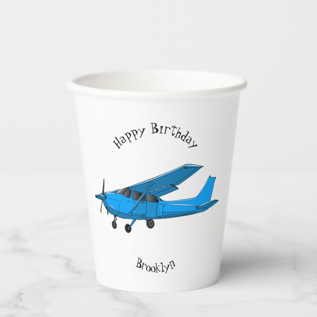 Fixed-wing aircraft cartoon illustration paper cups (Front)