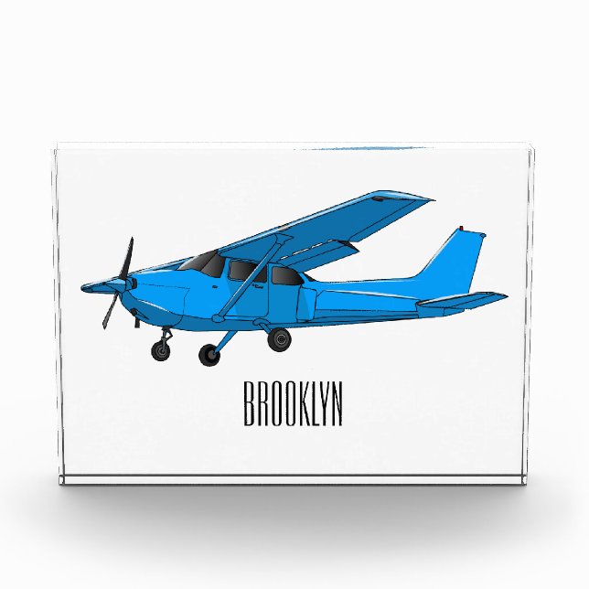 Fixed-wing aircraft cartoon illustration photo block (Front)