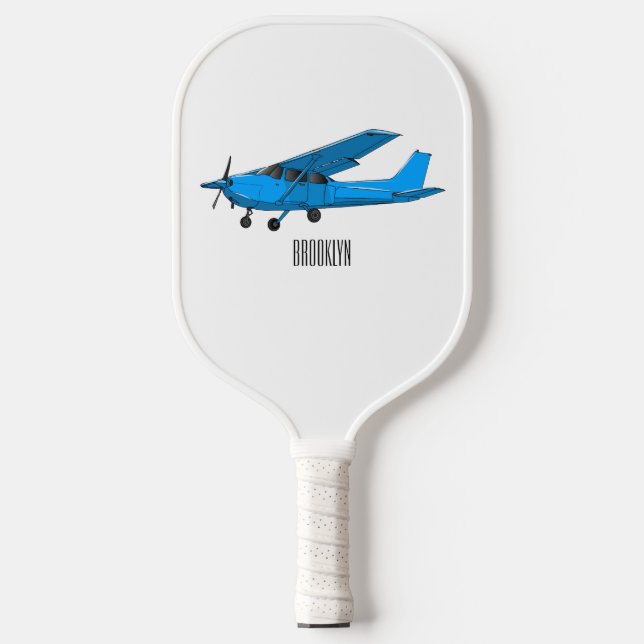 Fixed-wing aircraft cartoon illustration pickleball paddle (Front)