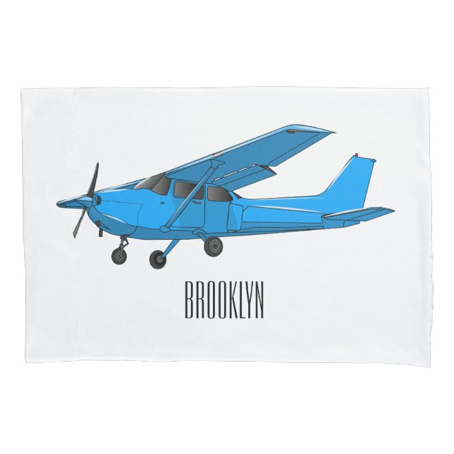 Fixed-wing aircraft cartoon illustration pillowcase (Front)
