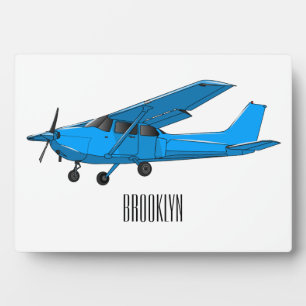 Fixed-wing aircraft cartoon illustration plaque