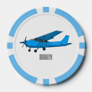 Fixed-wing aircraft cartoon illustration poker chips