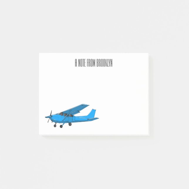 Fixed-wing aircraft cartoon illustration post-it notes (Front)