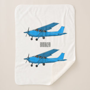 Fixed-wing aircraft cartoon illustration sherpa blanket