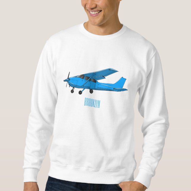 Fixed-wing aircraft cartoon illustration sweatshirt (Front)
