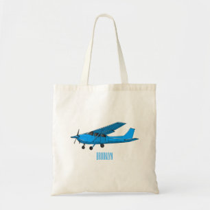 Fixed-wing aircraft cartoon illustration tote bag