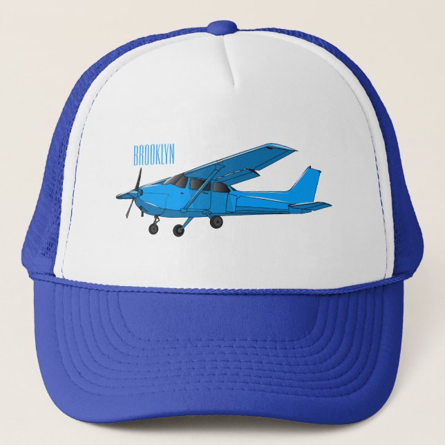 Fixed-wing aircraft cartoon illustration trucker hat (Front)